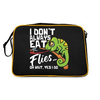 Je ne mange pas toujours des mouches, caméléon T-shirt - Sac Retro - noir/or - Dos