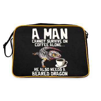 Un homme ne peut pas survivre uniquement avec du café - Sac Retro - noir/or - Dos