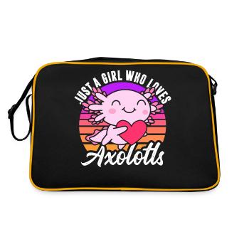 Juste une fille qui aime les axolotls en rétro - Sac Retro - noir/or - Dos