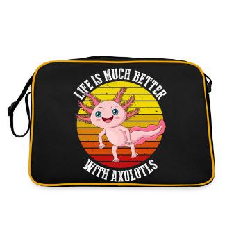 Life is much better with axolotls in retro - Retro Bag - black/gold - Back