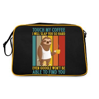 Berühre Meinen Kaffee Ich Werde Dich Schlagen - Retro Tasche - Schwarz/Gold - Hinten