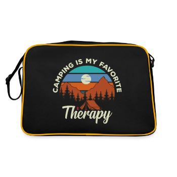 Camping is my favorite therapy - Retro Bag - black/gold - Back