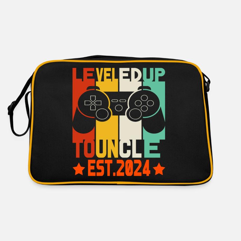 auf Onkel Est 2024 Level freigeschaltet 2024 - Retro Tasche - Schwarz/Gold