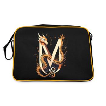 Lettre M avec dragon - Sac Retro - noir/or - Dos
