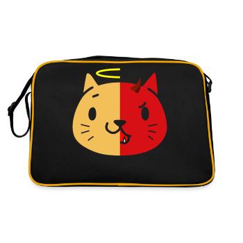 Chat à deux visages et diable T-shirt - Sac Retro - noir/or - Dos