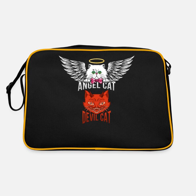 Chat ange et chat diable T-shirt Sac Retro