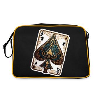 Pique / Carte à jouer / Poker / Symbole / Noir / Skat - Sac Retro - noir/or - Dos