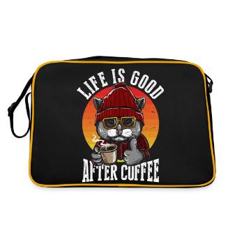 La vie est belle après le café - Sac Retro - noir/or - Dos