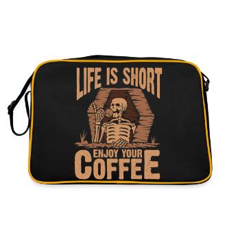 Life is short, enjoy your coffee - Retro Bag - black/gold - Back