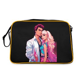 80er Jahre Outfits - Retro Tasche - Schwarz/Gold - Hinten