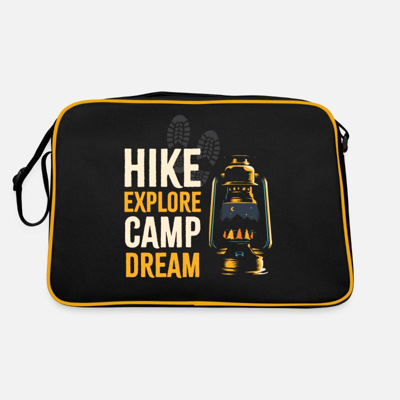 Hike explore camp dream Retro Tasche