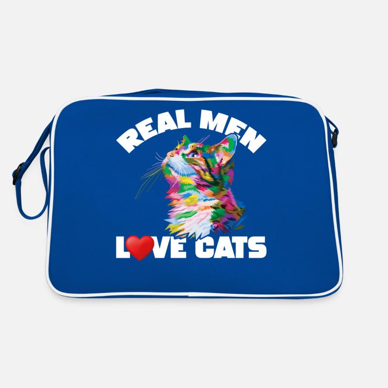 Echte Männer Lieben Katzen Retro Tasche