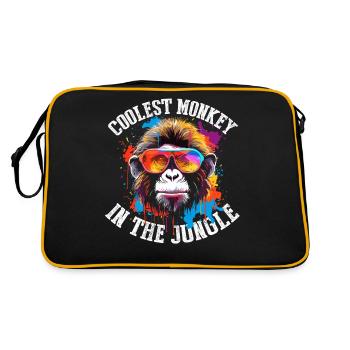 Der coolste Affe im Dschungel - Retro Tasche - Schwarz/Gold - Hinten