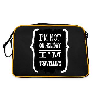 present attitude family holiday far away countries - Retro Tasche - Schwarz/Gold - Hinten