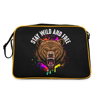 Restez sauvage et libre - Sac Retro - noir/or - Dos