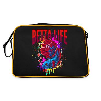 Betta-Leben - Retro Tasche - Schwarz/Gold - Hinten