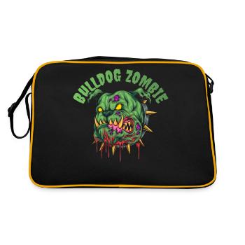 Bulldog-Zombie - Retro Tasche - Schwarz/Gold - Hinten
