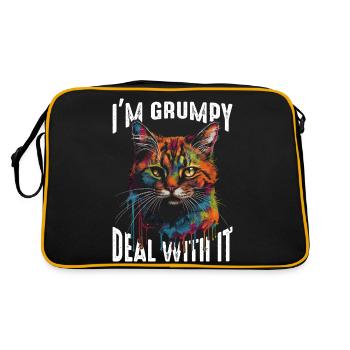 I'm grumpy. Deal with it - Retro Bag - black/gold - Back