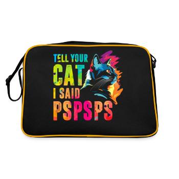 Sag deiner Katze, ich habe Pspsps gesagt - Retro Tasche - Schwarz/Gold - Hinten