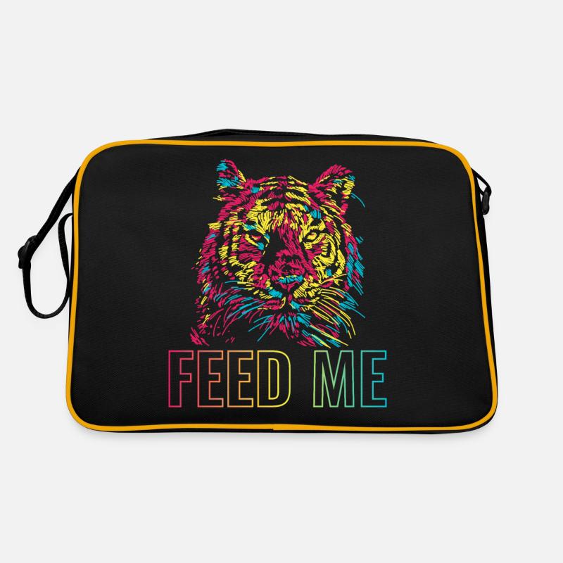 Füttere mich - Retro Tasche - Schwarz/Gold