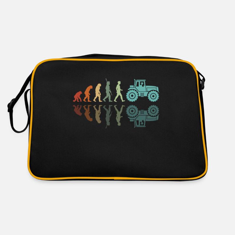 Evolution du tracteur - Sac Retro - noir/or