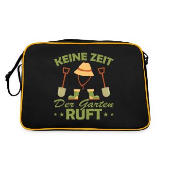 Keine Zeit der Garten ruft - Retro Tasche - Schwarz/Gold - Hinten