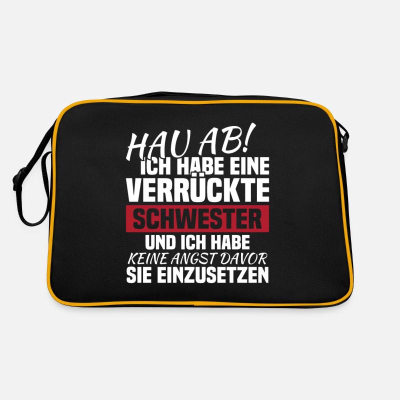 Hau ab! ich habe eine verrückte schwester Retro Tasche