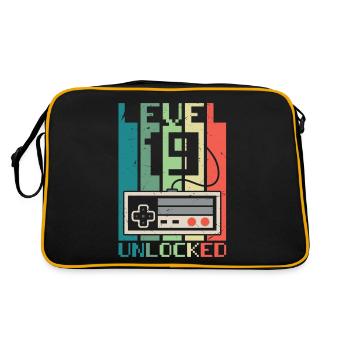 Level 19 freigeschaltet - Retro Tasche - Schwarz/Gold - Hinten