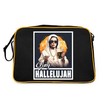 Sexy Nun Drinks Alcohol Dicton Drôle - Sac Retro - noir/or - Dos