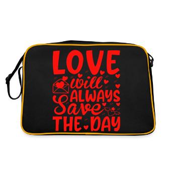 Aimez-moi la Saint-Valentin Joyeux Valentin Saint-Valentin - Sac Retro - noir/or - Dos