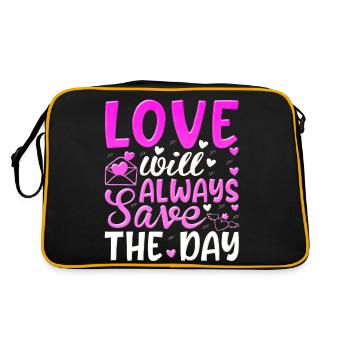 Aimez-moi la Saint-Valentin Joyeux Valentin Saint-Valentin - Sac Retro - noir/or - Dos