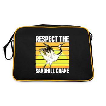 Kanadischer Kranich - Retro Tasche - Schwarz/Gold - Hinten