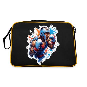 Boxer / Sports / Fight / Arena / Boxing Ring / Fists - Retro Bag - black/gold - Back