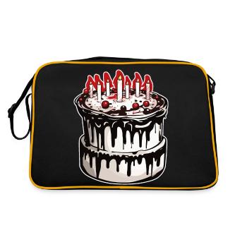Gâteau d’anniversaire / Gâteau / Joyeux anniversaire / Gâteau - Sac Retro - noir/or - Dos
