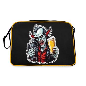 Vampire / Dracula / Bloodsucker / Halloween / Myth - Retro Bag - black/gold - Back
