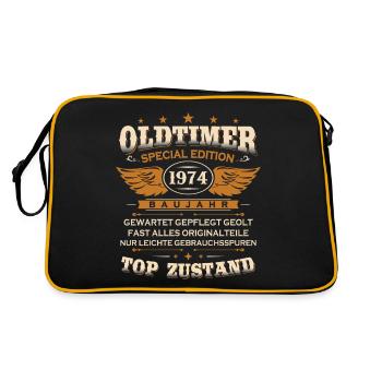 Vintage Car Built in 1974 Born Vintage Birthday - Retro Bag - black/gold - Back