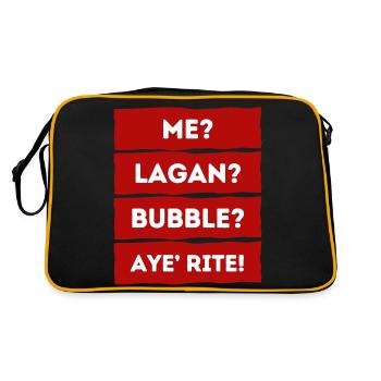 Moi Lagan Bubble ? Célèbre phrase nord-irlandaise - Sac Retro - noir/or - Dos