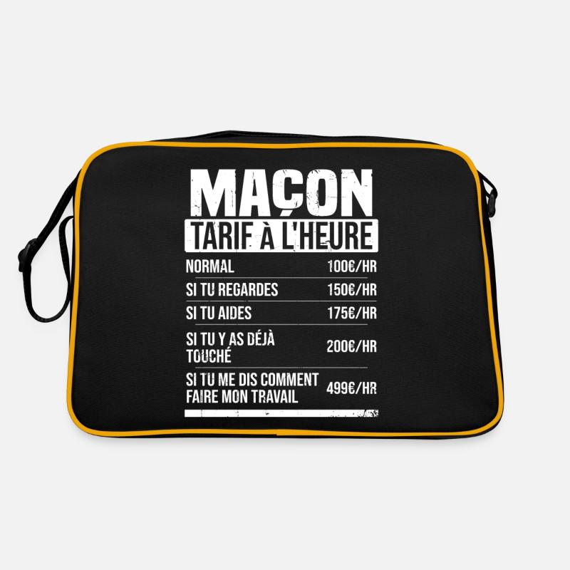 Maçon tarif à l'heure idée cadeau humour Sac Retro