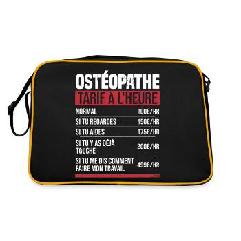 Osteopath Stundensatz Geschenkidee Humor - Retro Tasche - Schwarz/Gold - Hinten