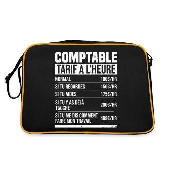 Buchhalter Stundensatz Humor Geschenkidee - Retro Tasche - Schwarz/Gold - Hinten
