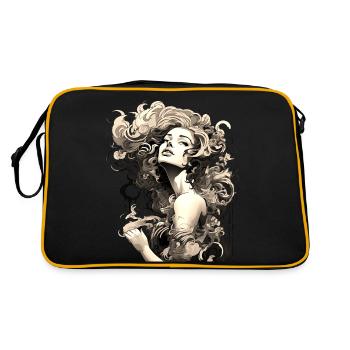 Belle femme peinture art visage femme colorée - Sac Retro - noir/or - Dos