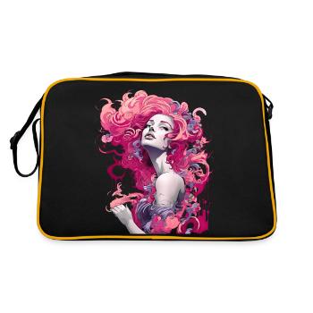 Belle femme peinture art visage femme colorée - Sac Retro - noir/or - Dos