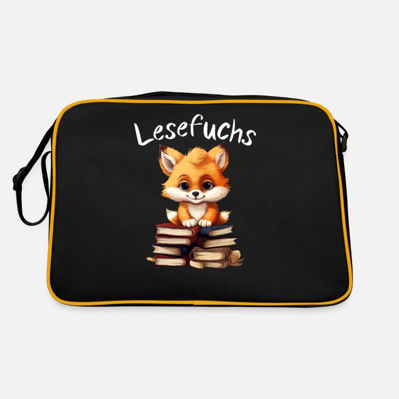 Renard de lecture - Sac Retro - noir/or