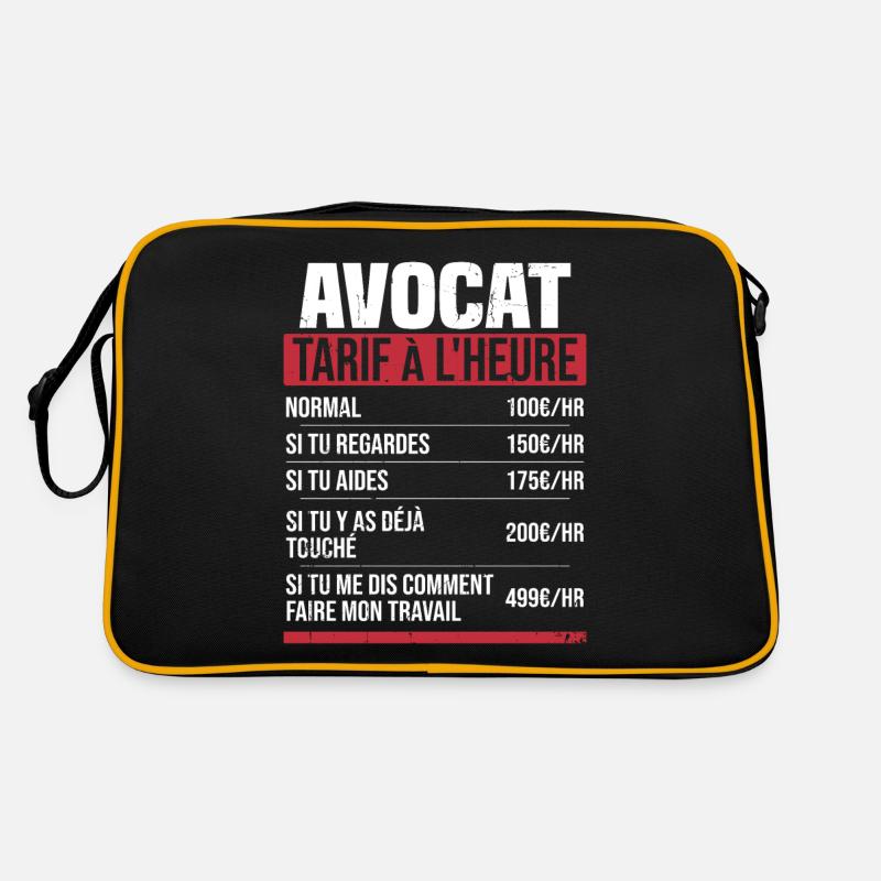 Avocado Stundensatz Humor Geschenkidee - Retro Tasche - Schwarz/Gold