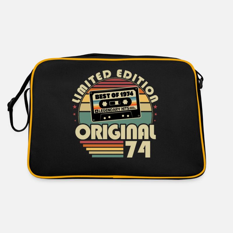 Original 1974 Vintage Retro Geburtstag Geschenk - Retro Tasche - Schwarz/Gold