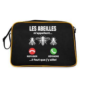 Bees call me... - Retro Bag - black/gold - Back