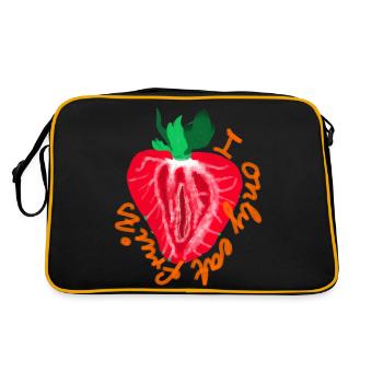 I only eat fruits - Retro Tasche - Schwarz/Gold - Hinten