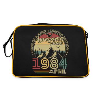 Jahrgang Avril 1984 Rétro Cadeau Anniversaire - Retro Tasche - Schwarz/Gold - Hinten