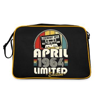 Avril 1964 Vintage Rétro Cadeau Anniversaire - Retro Tasche - Schwarz/Gold - Hinten
