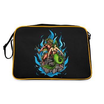 Dieu Poséidon et Sirène - Sac Retro - noir/or - Dos